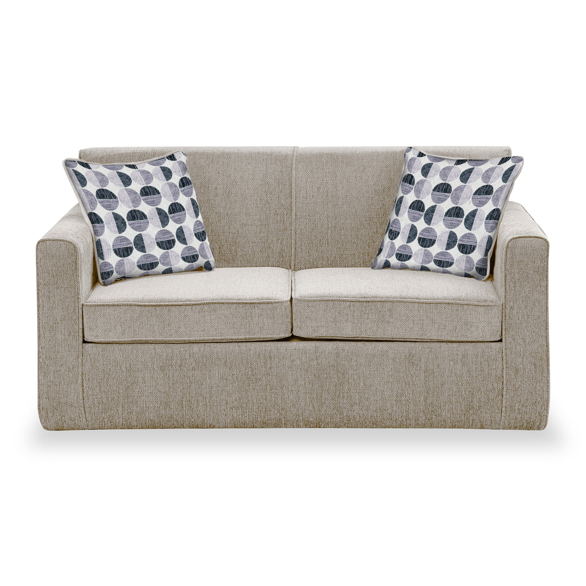 Welton Oatmeal Soft Weave 2 Seater Sofa Bed with Refus Mono