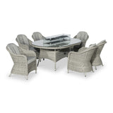 Maze Oxford 6 Seat Oval Fire Pit Rattan Dining Set