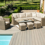 Maze Winchester Deluxe Outdoor Corner Dining Set with Rising Table & Chairs