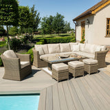Maze Winchester Deluxe Outdoor Corner Dining Set with Rising Table & Chairs from Roseland Furniture