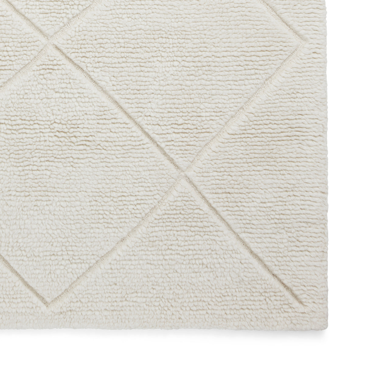 Emerson Diamond Wool Rug Natural from Roseland Furniture