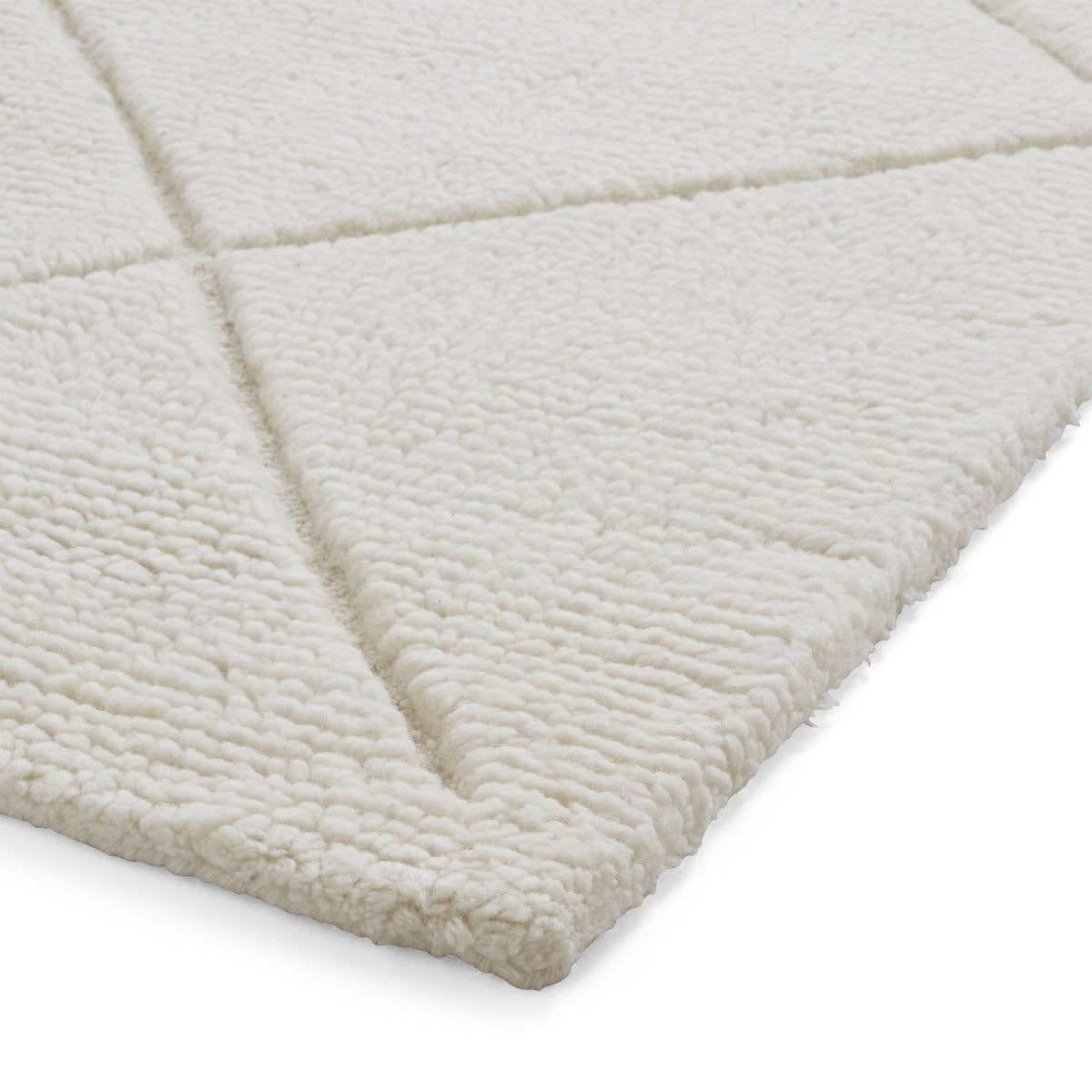 Emerson Diamond Wool Rug Natural from Roseland Furniture
