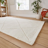 Emerson Diamond Wool Rug Natural from Roseland Furniture