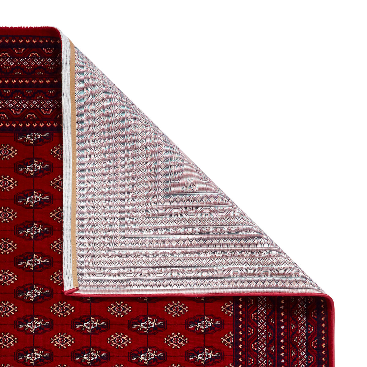 Belvett Traditional Diamond Pattern Rug Red from Roseland Furniture