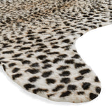 Faux Fur Cheetah Print Rug Brown White from Roseland Furniture