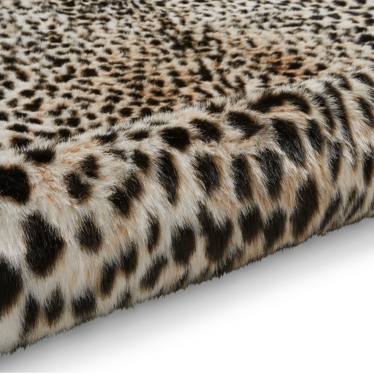 Faux Fur Cheetah Print Rug Brown White from Roseland Furniture