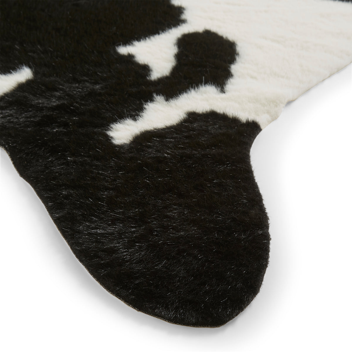 Bellaire Faux Cow Print Rug Black White from Roseland Furniture