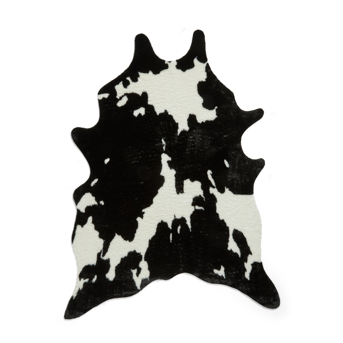 Bellaire Faux Cow Print Rug Black White from Roseland Furniture