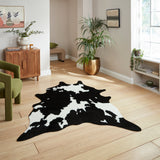 Bellaire Faux Cow Print Rug Black White from Roseland Furniture