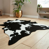 Bellaire Faux Cow Print Rug Black White from Roseland Furniture