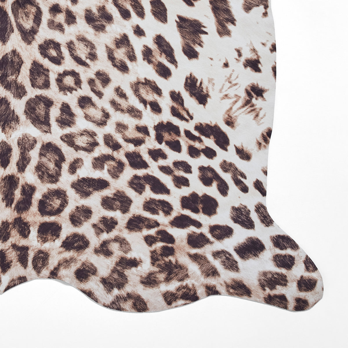 Dakar Faux Fur Leopard Print Rug Brown Beige from Roseland Furniture