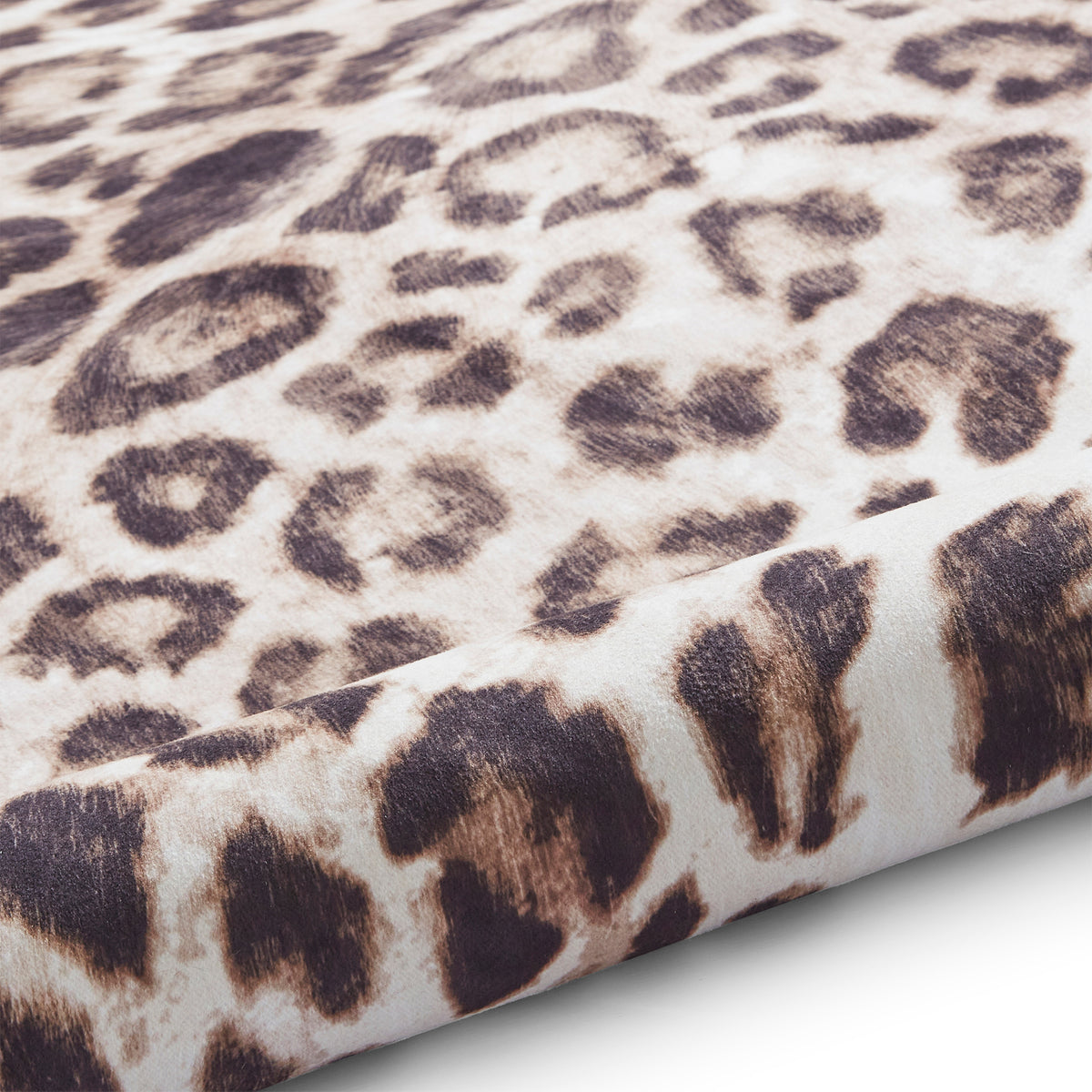 Dakar Faux Fur Leopard Print Rug Brown Beige from Roseland Furniture