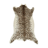 Kadune Faux Fur Leopard Print Rug Brown White from Roseland Furniture