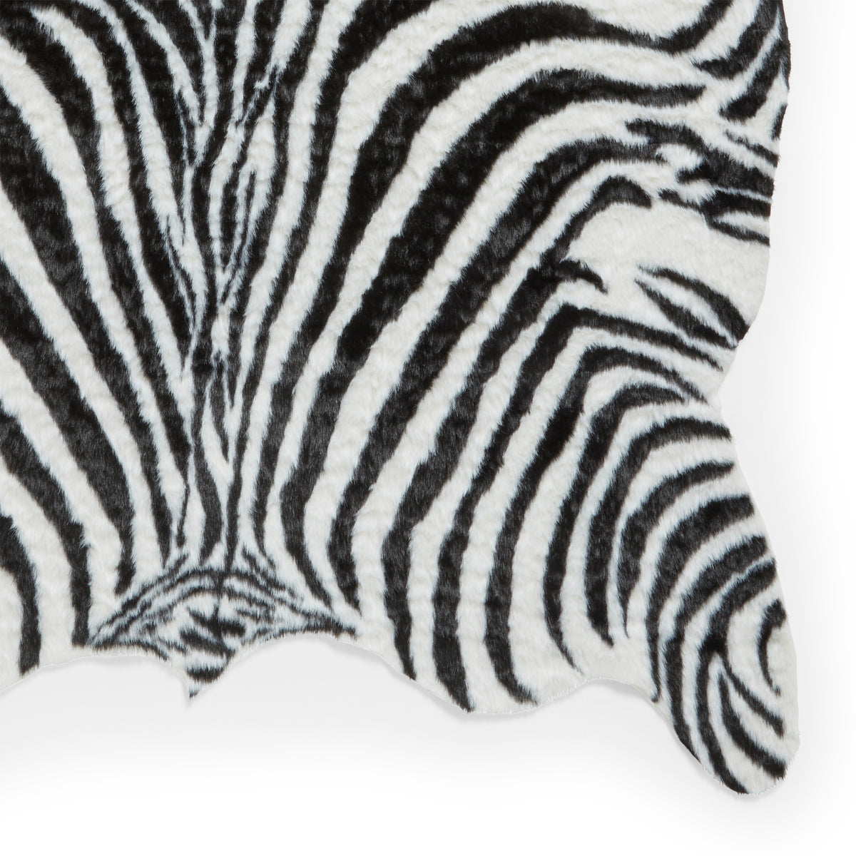 Faux Fur Zebra Print Rug Black White from Roseland Furniture