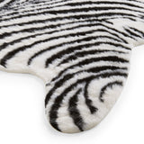 Faux Fur Zebra Print Rug Black White from Roseland Furniture