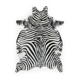 Faux Fur Zebra Print Rug Black White from Roseland Furniture