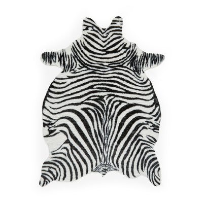 Faux Fur Zebra Print Rug
