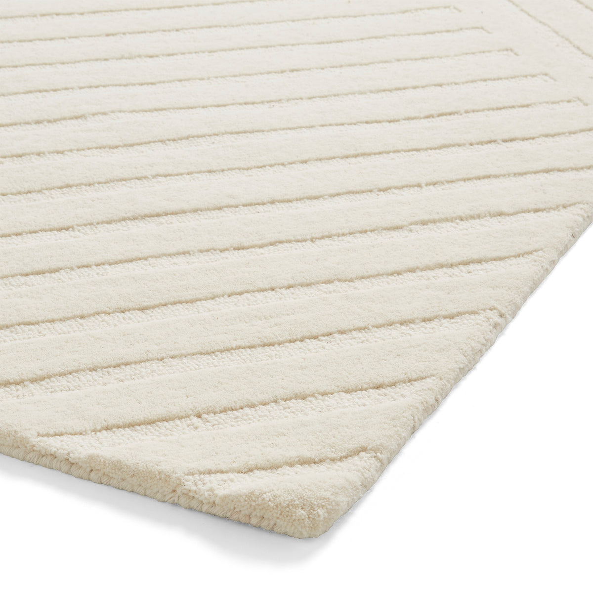 Sedra Diagonal Imprinted Rug Ivory from Roseland Furniture