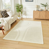 Sedra Curve Imprinted Rug Ivory from Roseland Furniture