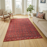 Birchall Washable Medallion Design Rug Red from Roseland Furniture