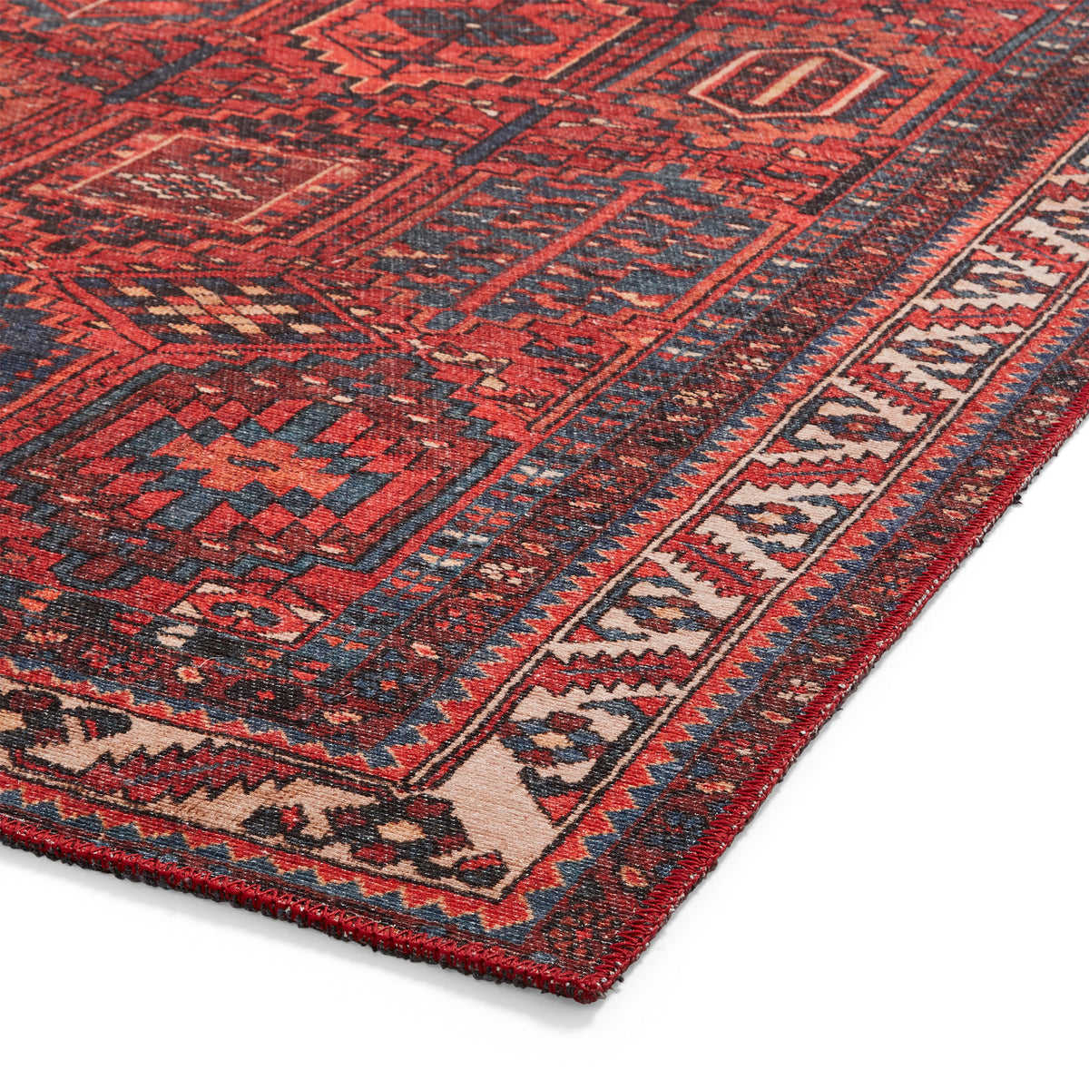 Birchall Washable Aztec Design Rug Red from Roseland Furniture