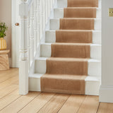 Ford Herringbone Jute Border Stair Runner Beige from Roseland Furniture