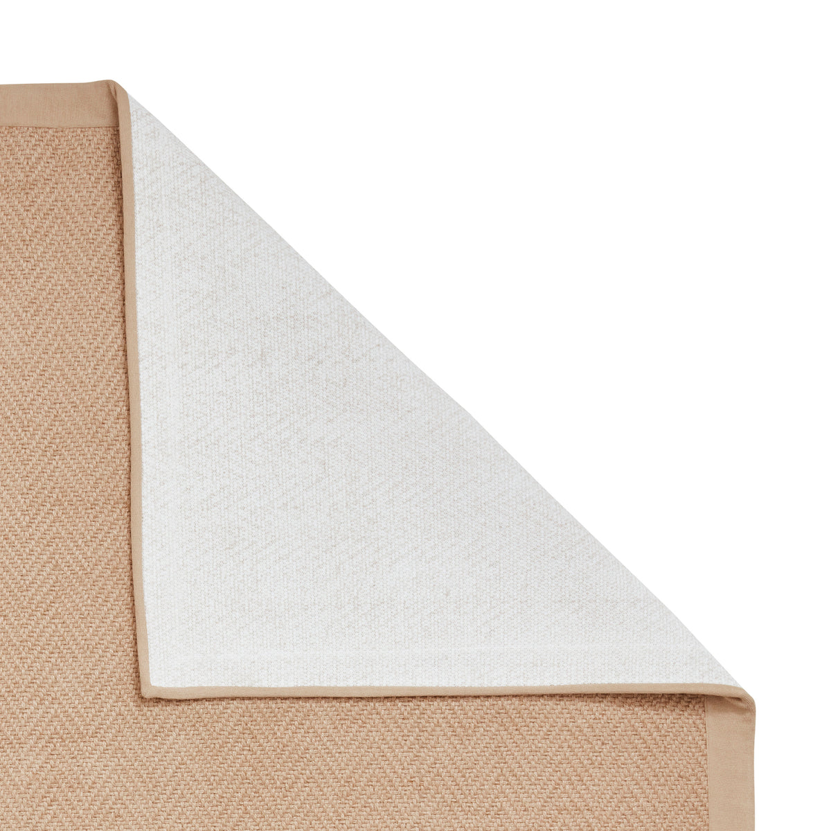 Ford Herringbone Jute Border Rug Beige from Roseland Furniture