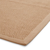 Ford Herringbone Jute Border Rug Beige from Roseland Furniture