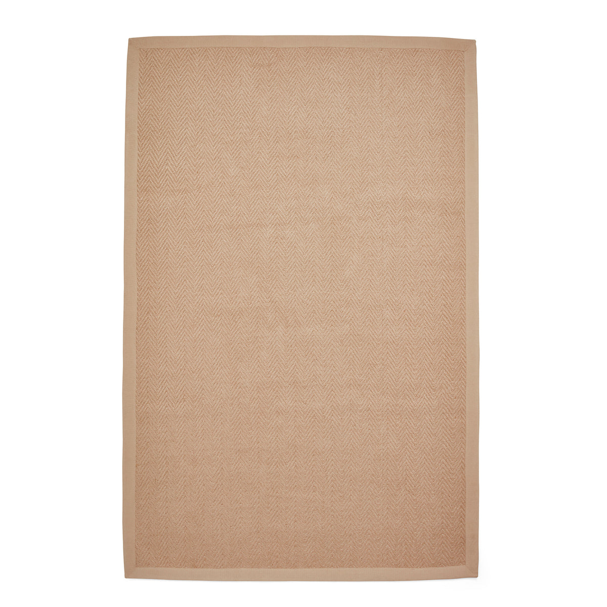 Ford Herringbone Jute Border Rug Beige from Roseland Furniture