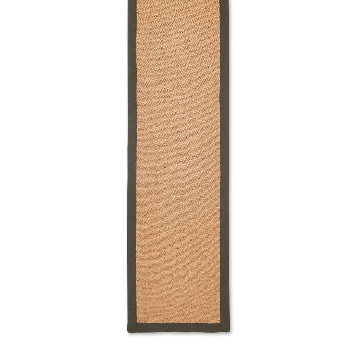 Ford Herringbone Jute Border Stair Runner Charcoal from Roseland Furniture