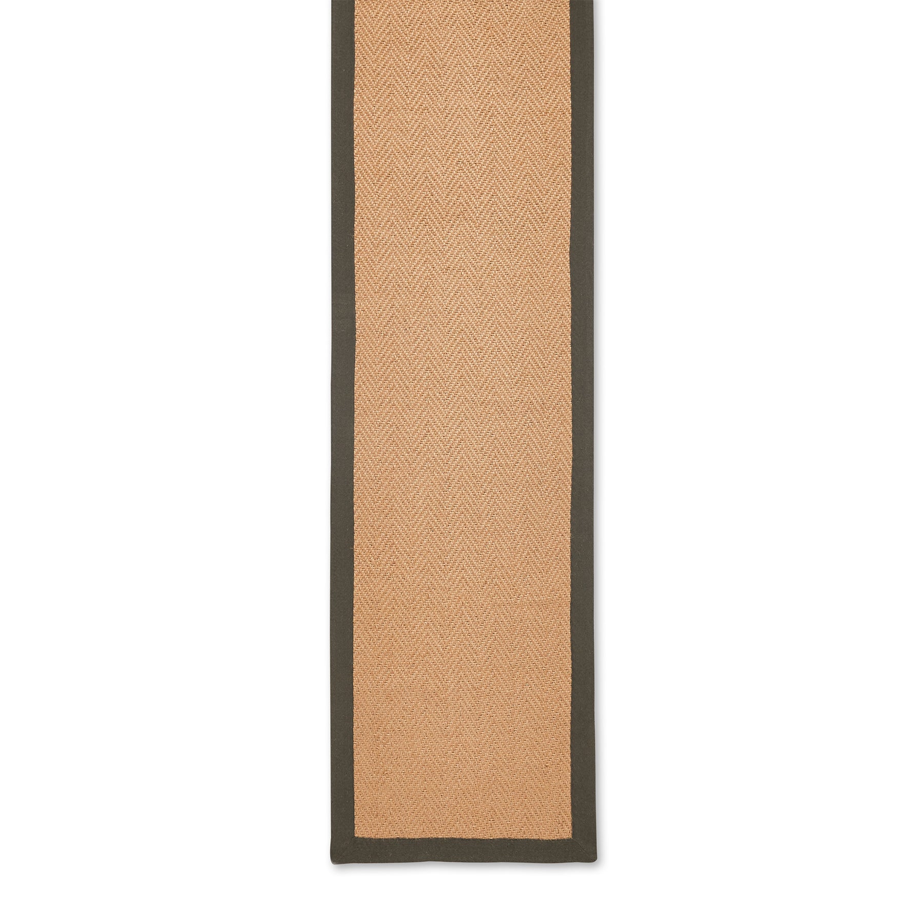 Ford Herringbone Jute Border Stair Runner Charcoal from Roseland Furniture