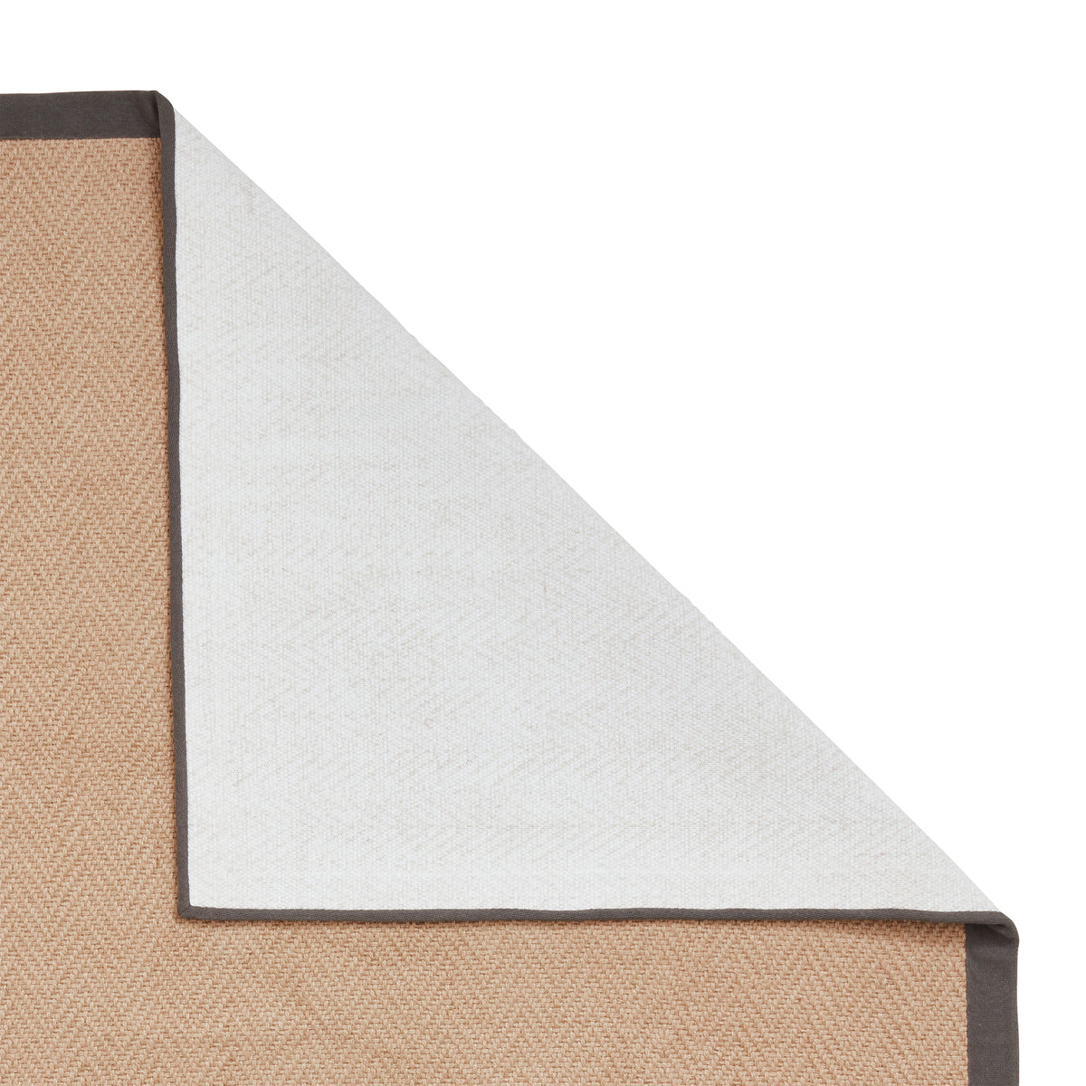 Ford Herringbone Jute Border Rug Charcoal from Roseland Furniture