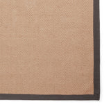 Ford Herringbone Jute Border Rug Charcoal from Roseland Furniture