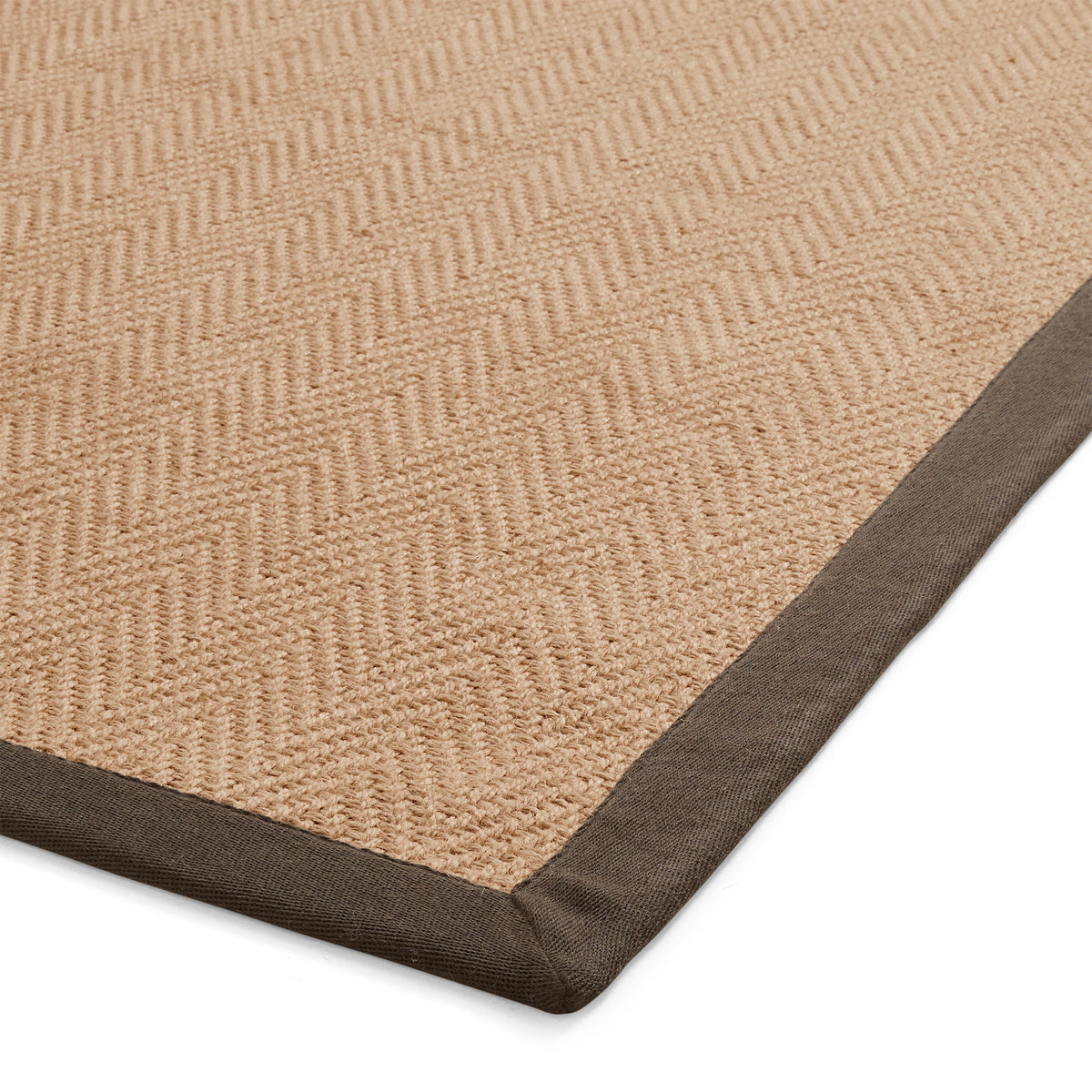 Ford Herringbone Jute Border Rug Charcoal from Roseland Furniture
