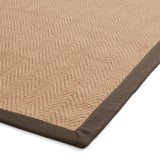 Ford Herringbone Jute Border Rug Charcoal from Roseland Furniture