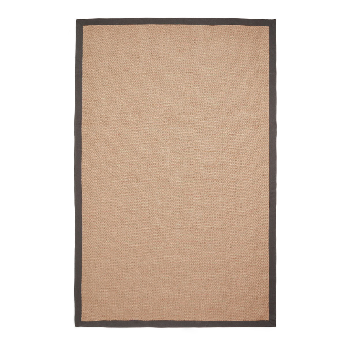 Ford Herringbone Jute Border Rug Charcoal from Roseland Furniture