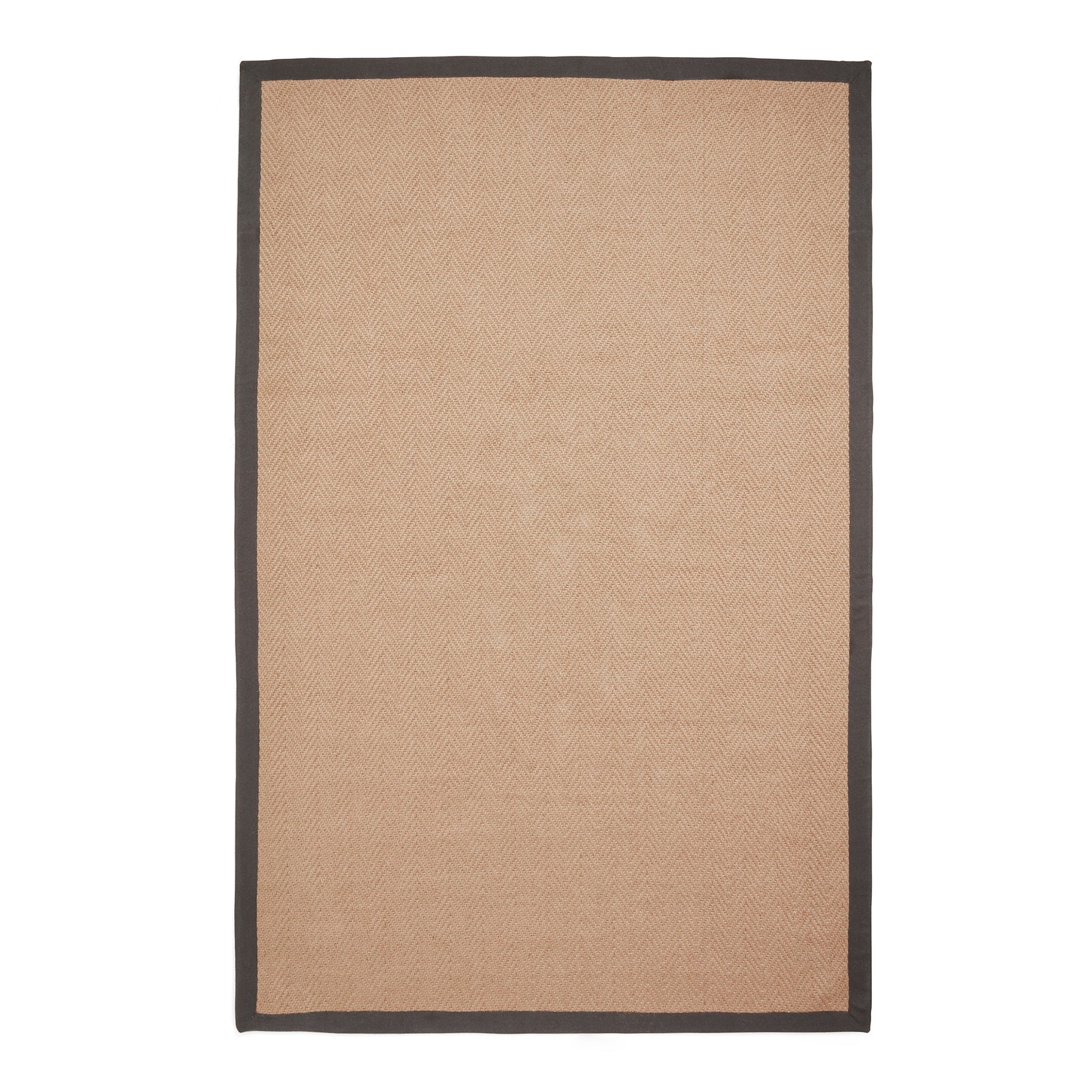 Ford Herringbone Jute Border Rug Charcoal from Roseland Furniture