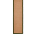 Ford Herringbone Jute Border Stair Runner Green from Roseland Furniture