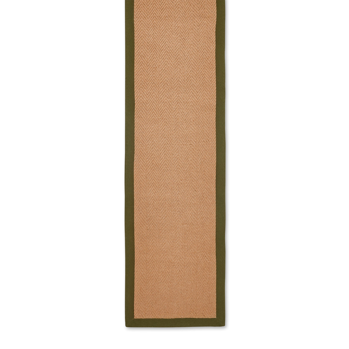 Ford Herringbone Jute Border Stair Runner Green from Roseland Furniture