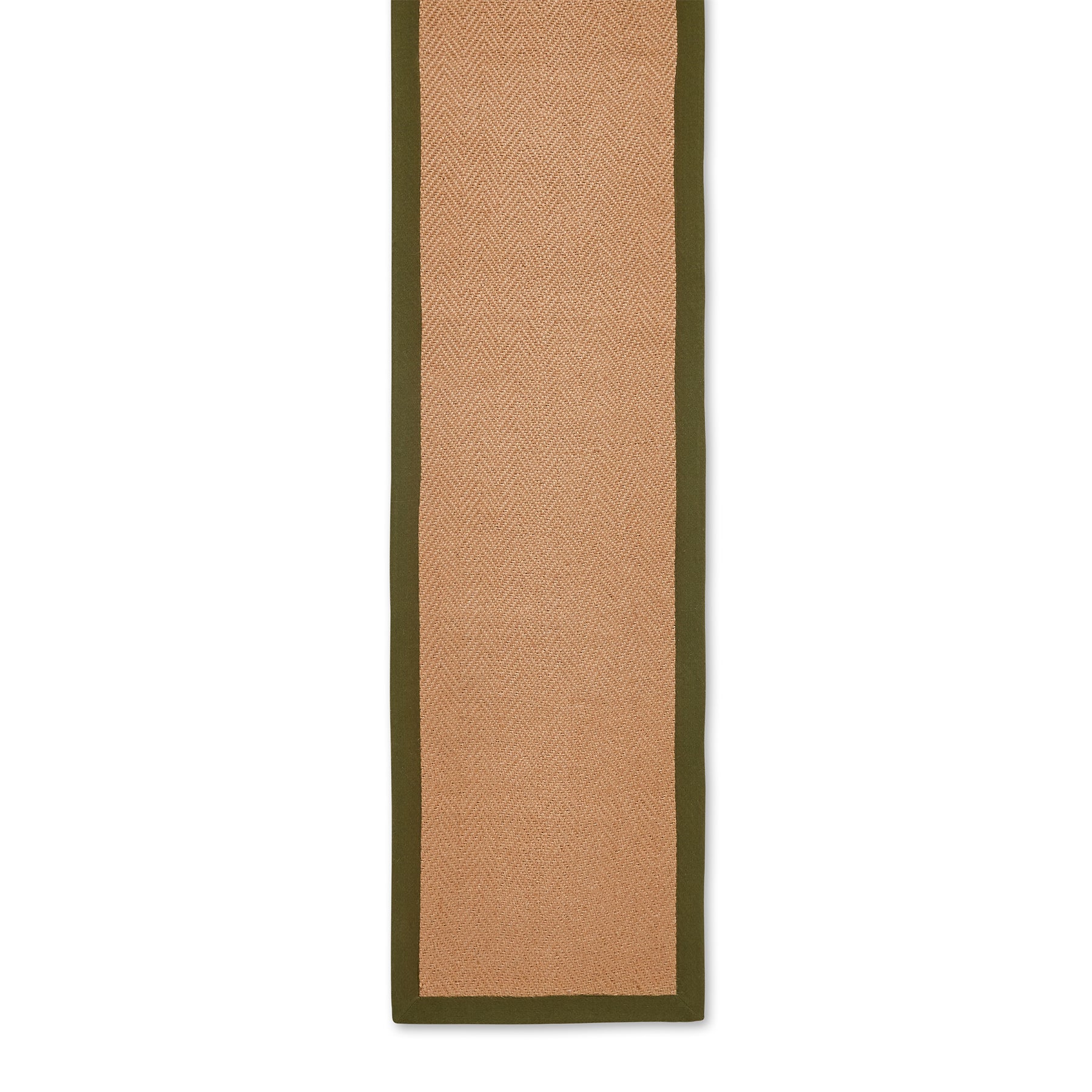 Ford Herringbone Jute Border Stair Runner Green from Roseland Furniture
