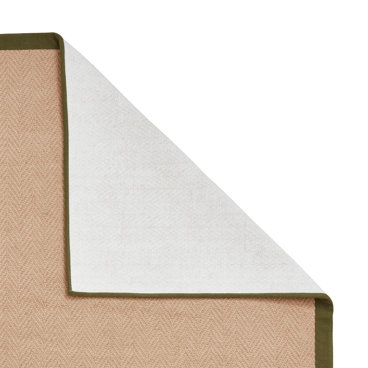 Ford Herringbone Jute Border Rug Green from Roseland Furniture