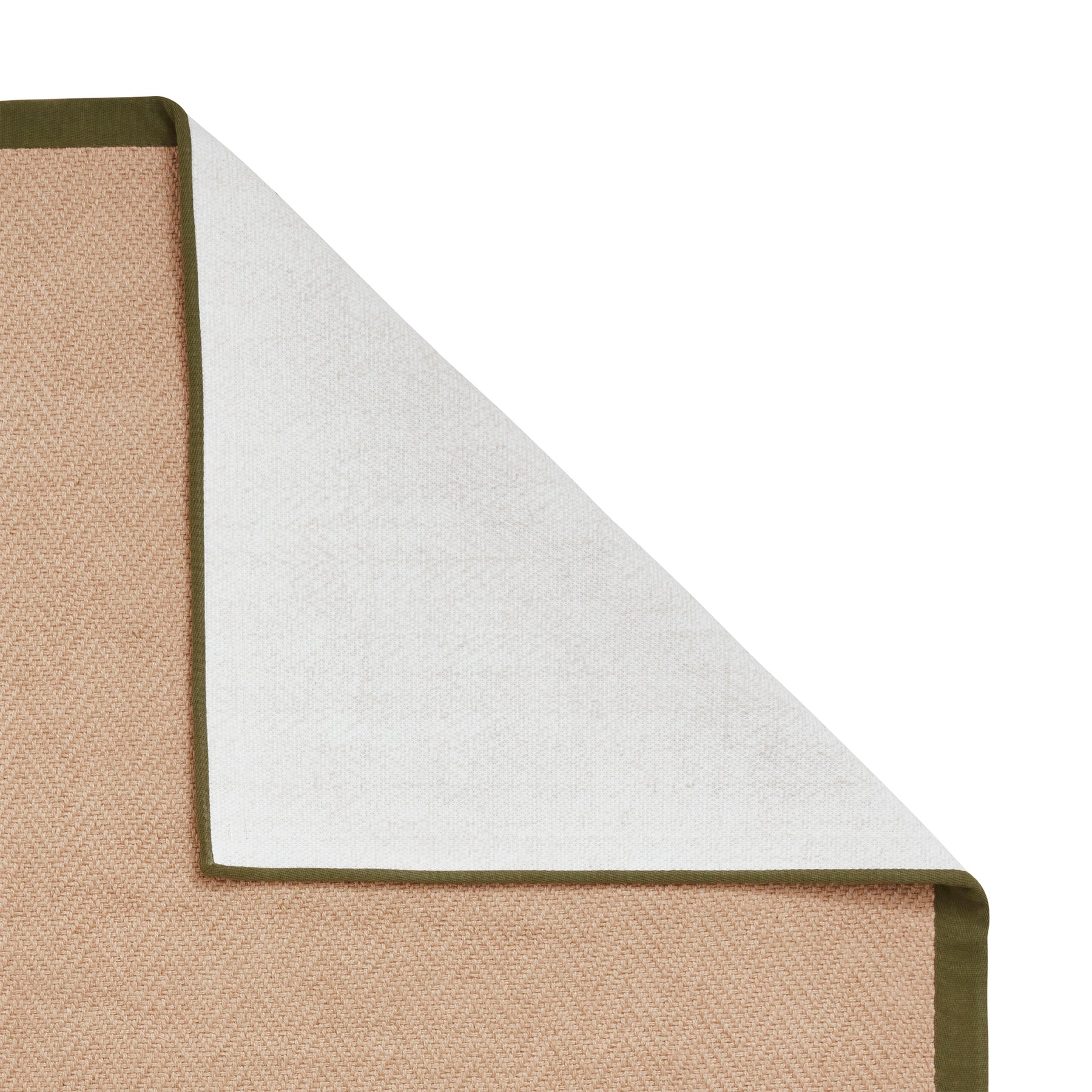 Ford Herringbone Jute Border Rug Green from Roseland Furniture