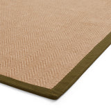 Ford Herringbone Jute Border Rug Green from Roseland Furniture