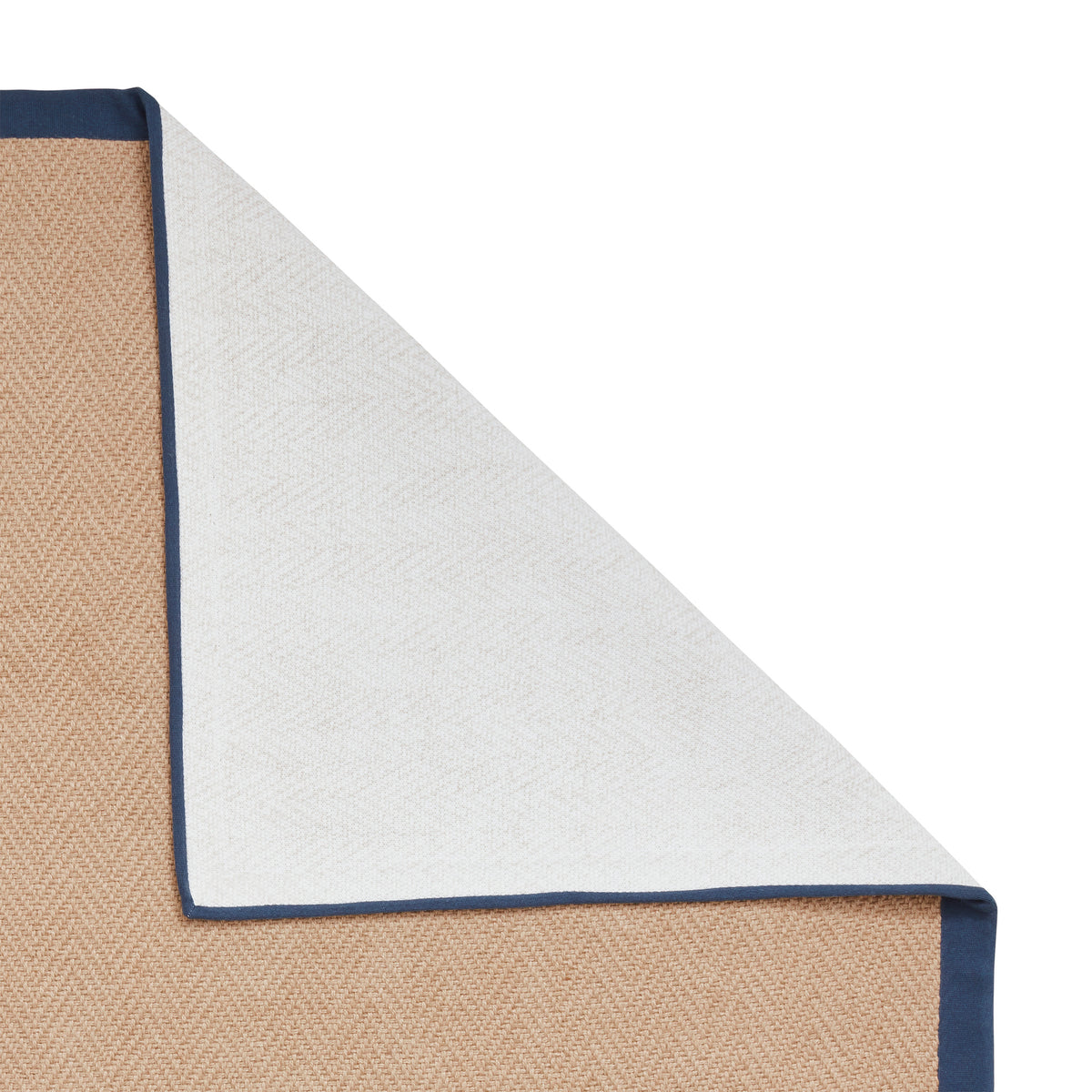 Ford Herringbone Jute Border Rug Navy from Roseland Furniture