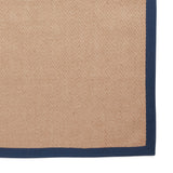 Ford Herringbone Jute Border Rug Navy from Roseland Furniture