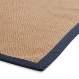 Ford Herringbone Jute Border Rug Navy from Roseland Furniture