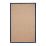 Ford Herringbone Jute Border Rug Navy from Roseland Furniture