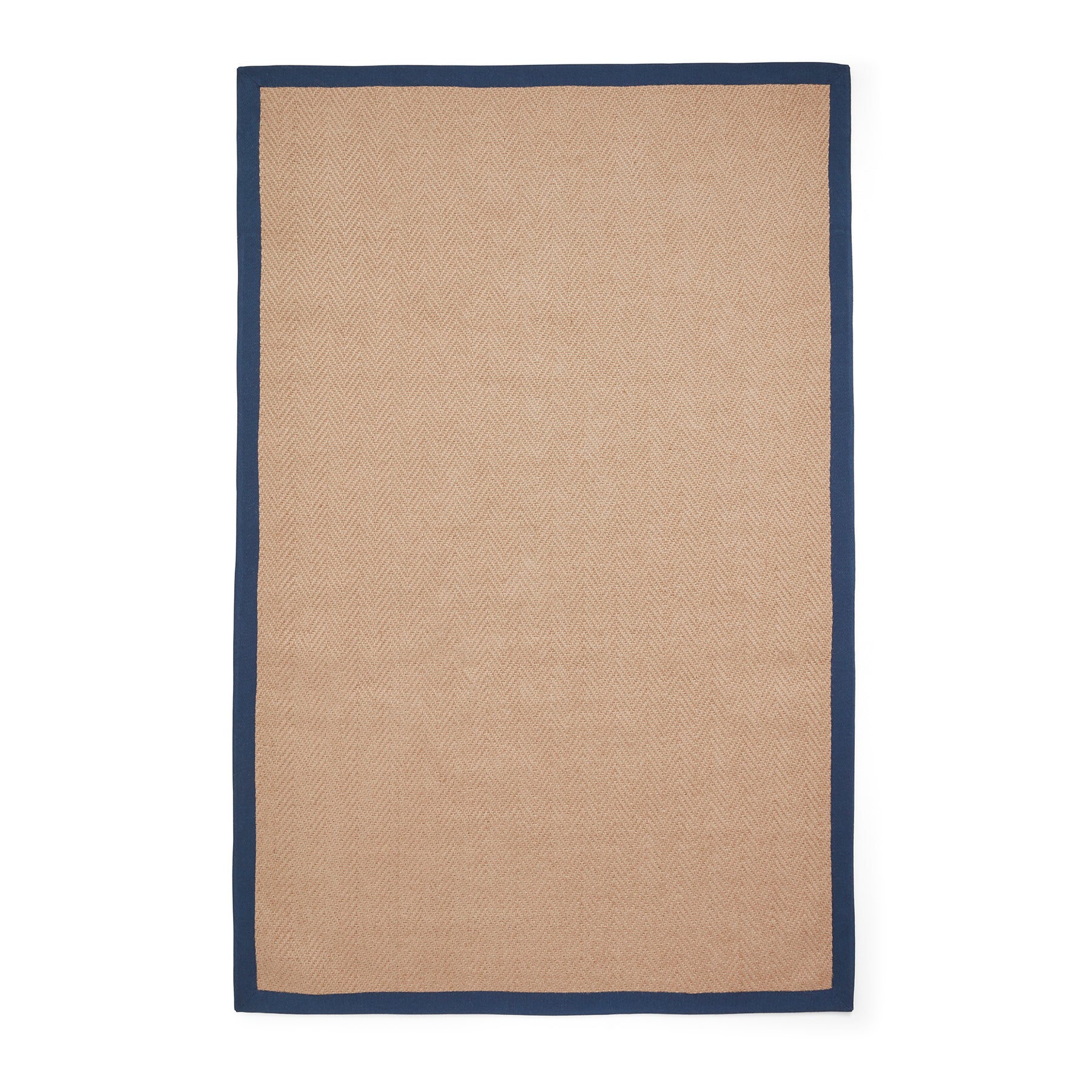 Ford Herringbone Jute Border Rug Navy from Roseland Furniture