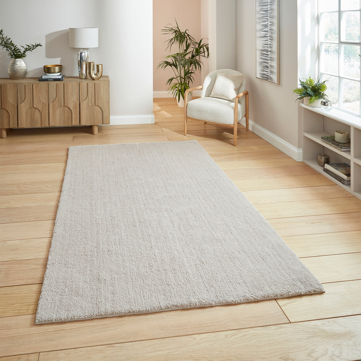 Mackenzie Washable Shaggy Rug Linen from Roseland Furniture