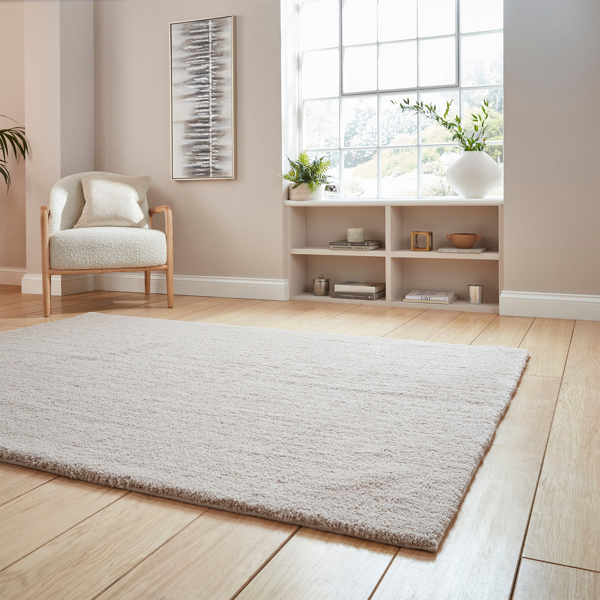 Mackenzie Washable Shaggy Rug Linen from Roseland Furniture